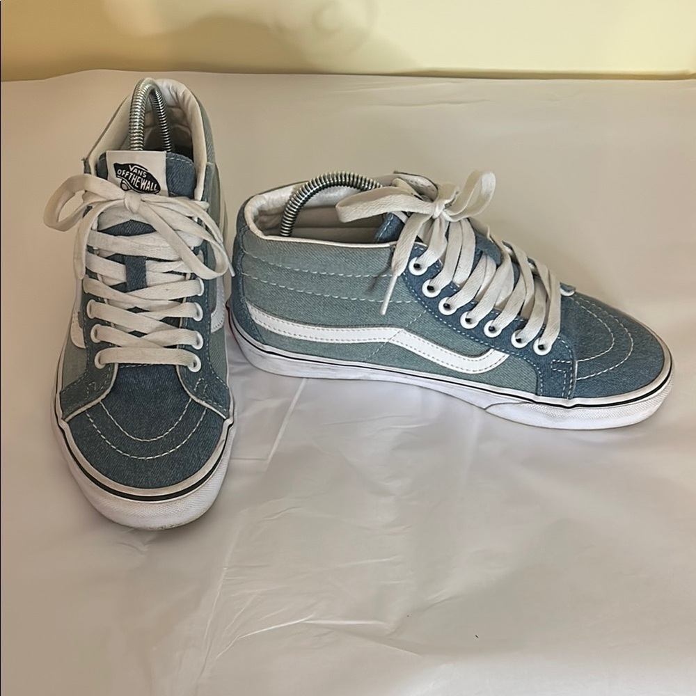 Vans Women’s Sk8-mid Reissu Denim Blue Lace Up Shoes Size 7.5 - Picture 2 of 12